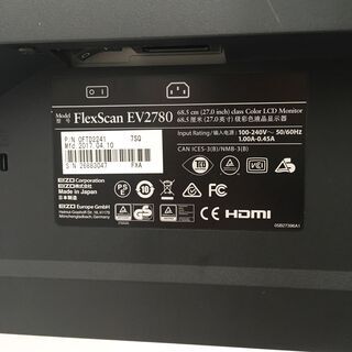 中古☆EIZO PCモニター FlexScan EV2780 プロ仕様 ①の画像