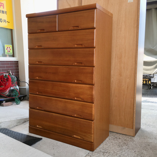 7段チェスト✨たんす✨衣類収納✨ブラウン✨幅90×奥行45×高さ144cm✨中古品