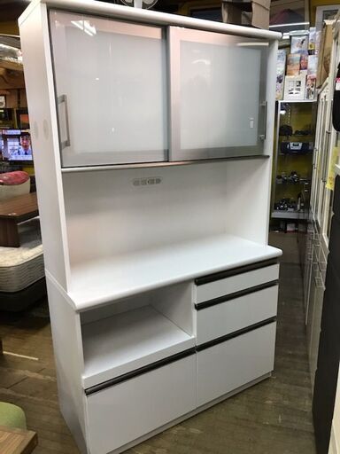 引き戸レンジボード　キッチン　家電　ダイニングボード　イージークローズ フルオープン引き出し　食器棚