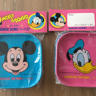 コースター2枚組　ミッキーマウス&ドナルドダック【未開封品】
