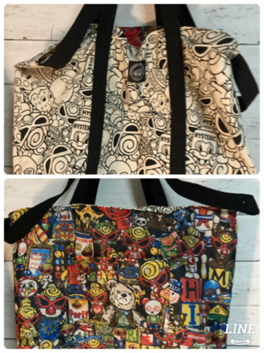 #ヒスミニリバーシブルトートバッグ