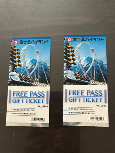値下げ！！！富士急ハイランド　フリーパスチケット2枚　送料無料