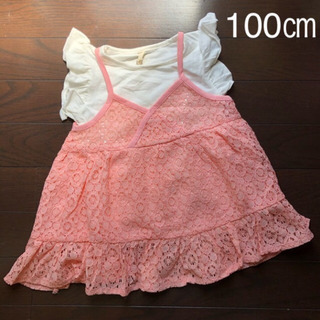 新品未使用  韓国子供服 フリル袖半袖Tシャツ100cm  キッ...