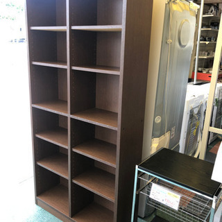 【リサイクルサービス八光　田上店　配達・設置OK】ダークブラウン　スリムタイプ本棚の画像
