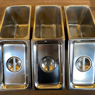 ★【業務用 アイス ジェラート バット ステンレス  3点セット】SUGICO スギコ 18-8 SH-1406S 中古品 の画像