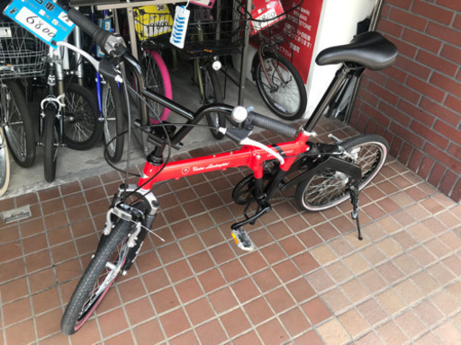 20インチ　ランボルギーニ　軽量アルミフレーム　6speed折り畳み自転車　レッド