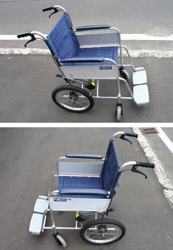 車椅子 介助式 Nick 折りたたみ 車いす 車イス ブレーキ付☆ PayPay(ペイペイ)決済可能 ☆ 札幌市 豊平区 平岸 車椅子 介助式 Nick 折りたたみ 車いす 車イス ブレーキ付☆ PayPay