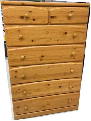 GM559★家具20％OFFSALE★【近隣配達可能】6段　衣類タンス　チェスト　大容量♪　木製　洋服タンス　ベージュ　ライトブラウン　木目調　木製家具　大容量　リサイクルショップ　ケイラック朝霞田島店　ケイラック　埼玉県　朝霞市　田島　和光市　志木市　新座市　富士見市　ふじみ野市　三芳町　戸田市　蕨市　さいたま市(岩槻以外)　川越市　所沢市　上尾市　東京都　板橋区　練馬区　清瀬市