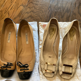 【受渡中】25センチ大きめ　革製　パンプス2足セット