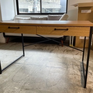 【LOWYA】 デスク 机 スチール シンプル 幅120cm ナ...