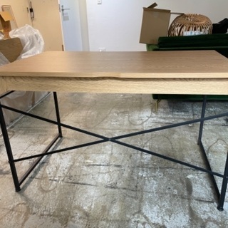 【LOWYA】 デスク 机 スチール シンプル 幅120cm ナチュラル　×2個(バラ売りも可)の画像
