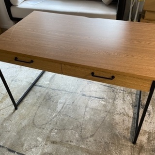 【LOWYA】 デスク 机 スチール シンプル 幅120cm ナチュラル　×2個(バラ売りも可)の画像