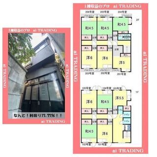 尼崎市◆1棟アパート◆表面利回り『なんと！ 22% 』◆高利回り...