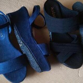 2足セット★ウエッジソール/ウエッジヒール/サンダルの画像