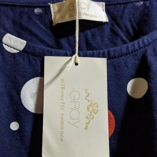 【未使用】紺色の水玉Tシャツの画像