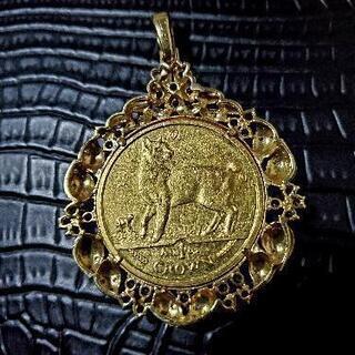 1オンス　1OZ ペンダント　エリザベス ペンダントトップ K24 枠K18 色石2.11ct　ダイヤ0.30ct　44.6gの画像