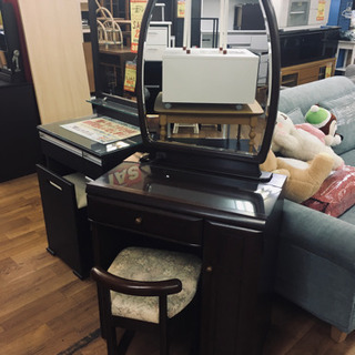 S109  一面鏡ドレッサー2点セット（椅子セットです）