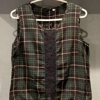 【まとめて３着無料！】無印良品のチェックのノースリーブ、ROPE...