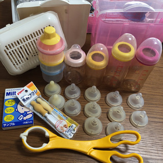哺乳瓶　一式　電子レンジ除菌容器