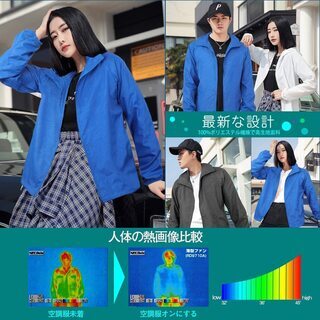 【新品・未使用】空調服 強力ファン付（ブルー・XLサイズ）の画像