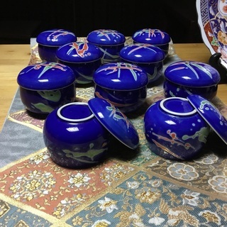 ꕤ*.゜瑠璃色の蓋つき小鉢　10個