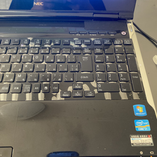 NEC ノートパソコン 画面割れ 型番PC-LL750HS6B