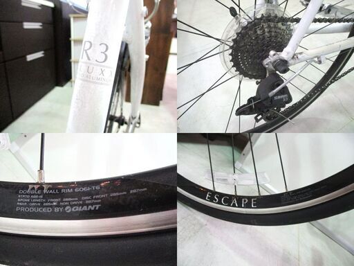 クロスバイク GIANT ESCAPE R3 Mサイズ 500mm ホワイト アルミフレーム