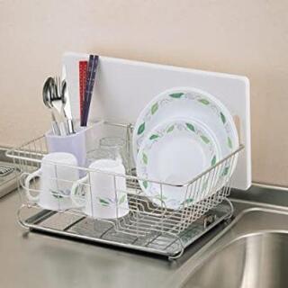 未使用☆パール金属 エスタジオ 水切りバスケット まな板受け付・ステンレストレースライド式 H-6132

の画像