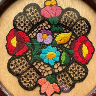 額入り【レース刺繍】の画像