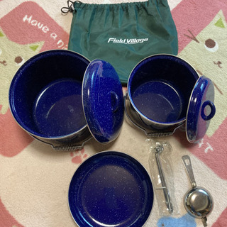 アウトドア用品ナベ、フライパンセット