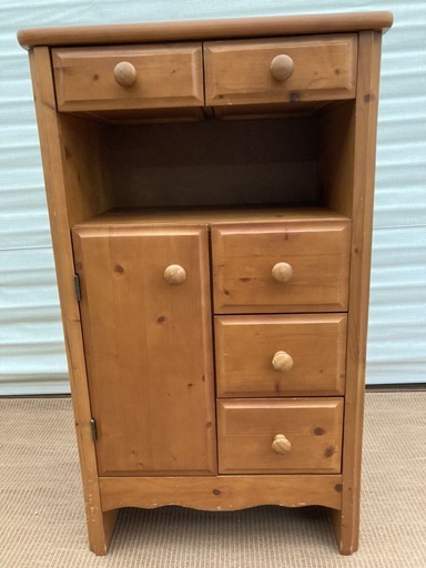 小型 木製 整理家具　電話台