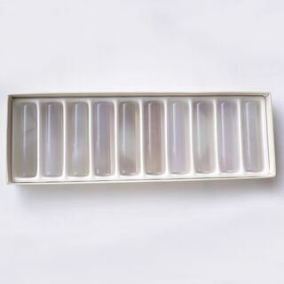 印材１０本セット　高品質の月光石（白瑪瑙）１３．５ｍｍ丸＊６１ｍｍ丈の画像