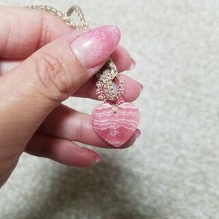 マクラメ☆インカローズ☆ガーネット☆ローズクォーツ☆1点物☆の画像