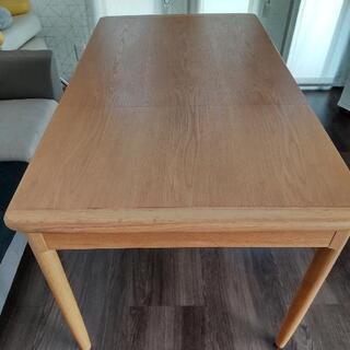 【値下げ】伸長式テーブル 2段階（90cm/130cm）でサイズ変更可能 日進木工 nissinの画像