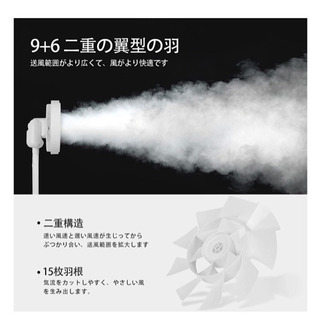 【新品未使用】 サーキュレーター 30畳 リビング扇風機 DCモーター 高さ調節可 一台3役 上下左右自動首振り 2層15枚羽根 パワフル送風 (換気/3D空気循環) 卓上扇風機 LED液晶スクリーン付 リモコン付 タイマー機能付 風量32段階調節 5つ運転モード 組み立て簡単 超軽量設計 お手入れ簡単 静音 省エネ 家計にやさしい 家庭用/業務用/アウトドア用 梅雨 除湿 全シーズン活躍 説明書 ホワイト  の画像