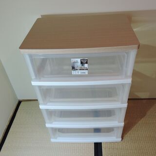 衣装ケース４段　IRISウッドトップチェスト　高さ81.5ｃｍ　...
