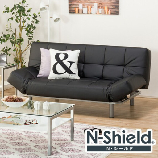 【超美品】NITORI ソファベッド(Nシールド マークスAM BK)