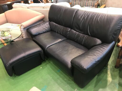 【愛品館八千代店】マルニ木工　本革ソファ　オットマン付【愛八SF】