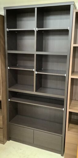 【値下げしました!!】moco/フナモコ 本棚  引き出し付き ダークブラウン OLEGA3-86BS-DBR3【ユーズドユーズ名古屋天白店】 J900