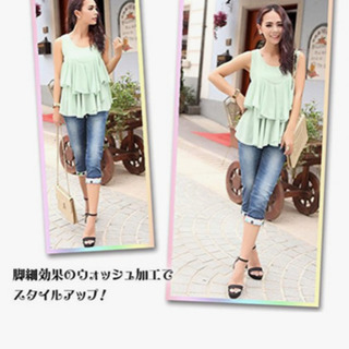 ローライズ クロップドパンツ GAP ロールアップの画像