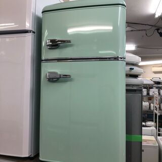 アイリスオーヤマ レトロデザイン冷蔵庫 PRR-082D-LG 2021年製 1人用冷蔵庫