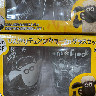 ひつじのショーンひんやりチェンジカラー２ｐグラスセットの画像