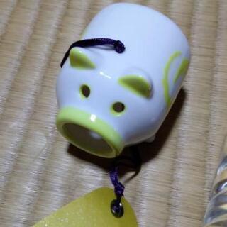 陶製涼風鈴　豚　未使用の画像