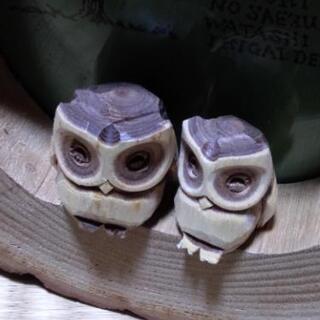 福を呼ぶフクロウの写真立て　未使用の画像