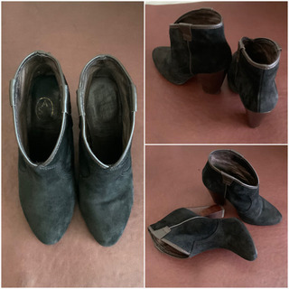 ASH【23㎝位】ヌバックショートブーツ☆クリーニングお手入れ済の画像