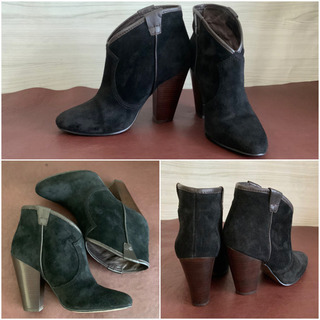 ASH【23㎝位】ヌバックショートブーツ☆クリーニングお手入れ済の画像