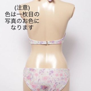 新品未使用　Aimoha　 花柄フリルビキニ 水着　ブルー系の画像