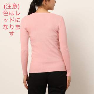新品未使用　C.R.E.A.M　ティアドロップデザイン カラーニットトップス　レッドの画像