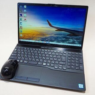 【苫小牧バナナ】富士通/FUJITSU ノートブックPC FMVA79D3BK i7 9750H 2.60GHz RAM8GB SSD512GB 15.6型 ブライトブラック 動作OK♪
