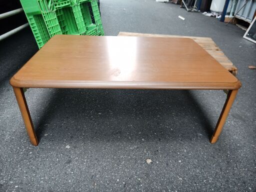 木製ローテーブル　★折りたたみ式　【サイズ】幅1050mm  奥行750mm 高さ330~380